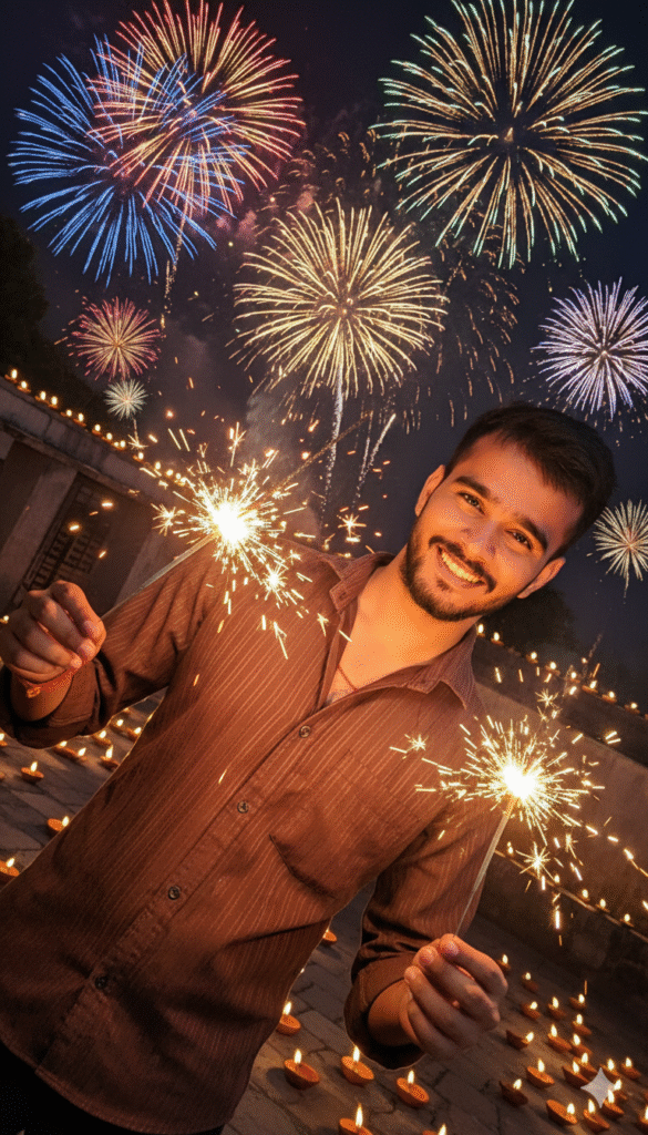 3 Nano BananaโStyle Diwali Photo Prompts for Boys | Create Realistic AI Diwali Portraits 1760198643246